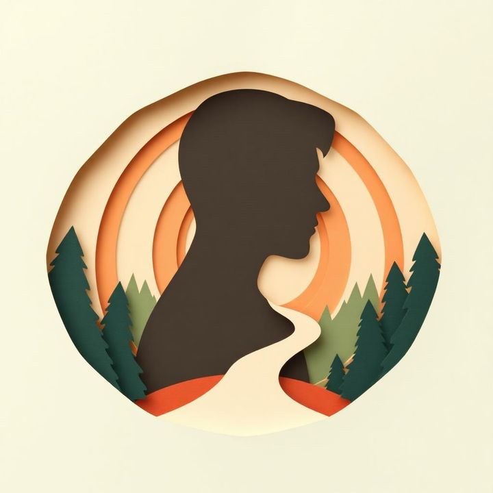 Layered paper profile with a repeated circular path opening into a clear route, representing support for OCD